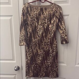 Eliza J Gold Sequin Cocktail Dress